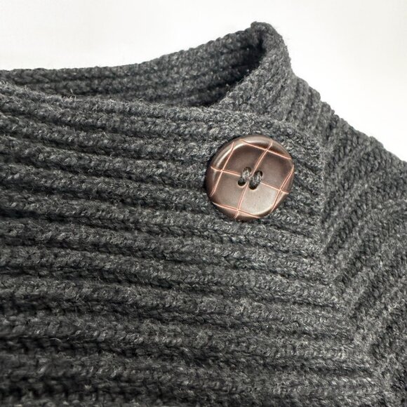 Fisherman Out of Ireland Knit Craft Ribbed Charcoal Button Sweater Jacket Sm. - Picture 15 of 16